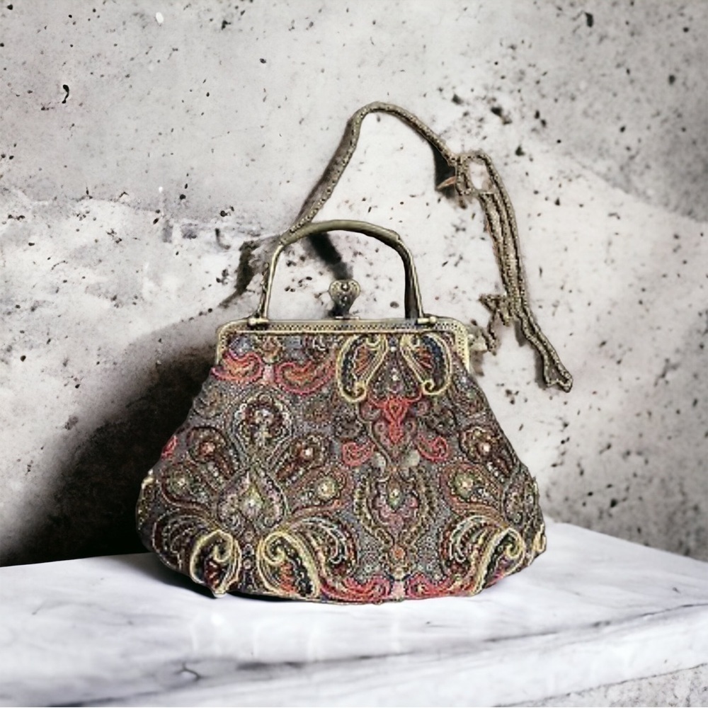 Vintage Beaded Purse with Chain - Picture 1 of 5